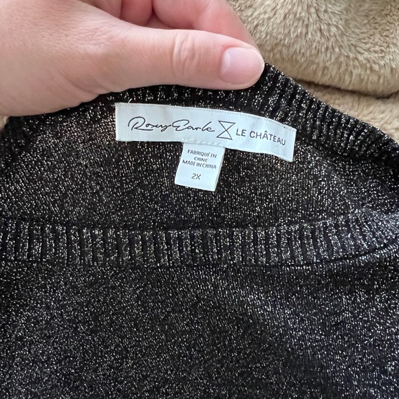 Le Chateau Black Sparkly Sweater - Picture 7 of 7